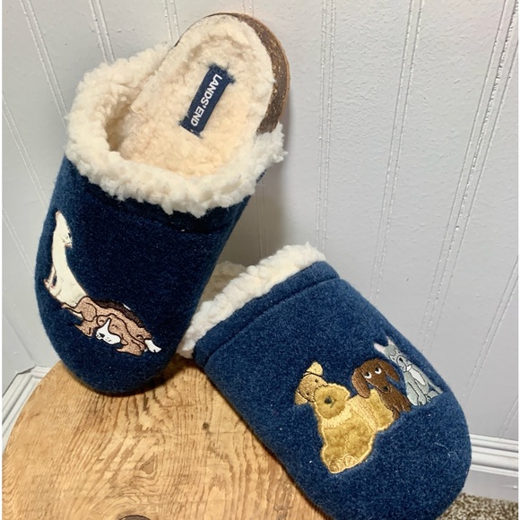 Lands’ End Felt Scuff Slippers Womens - Picture 3 of 5